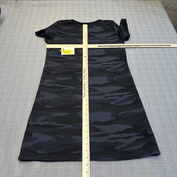 T by Talbots Camo T Shirt Dress‎ Small Petite Short Sleeve Pocket Athleisure - Picture 5 of 8